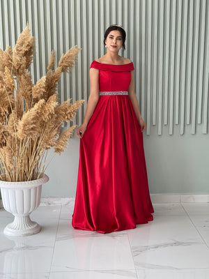 Taç Abiye Kırmızı | MONOWELLA abiye