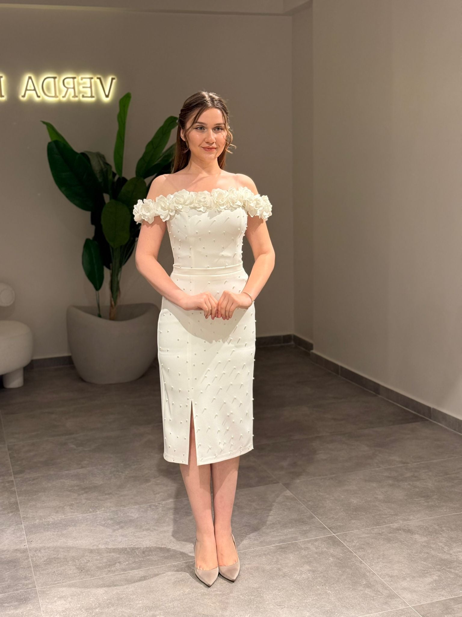 Ayperi Abiye Beyaz | MONOWELLA abiye
